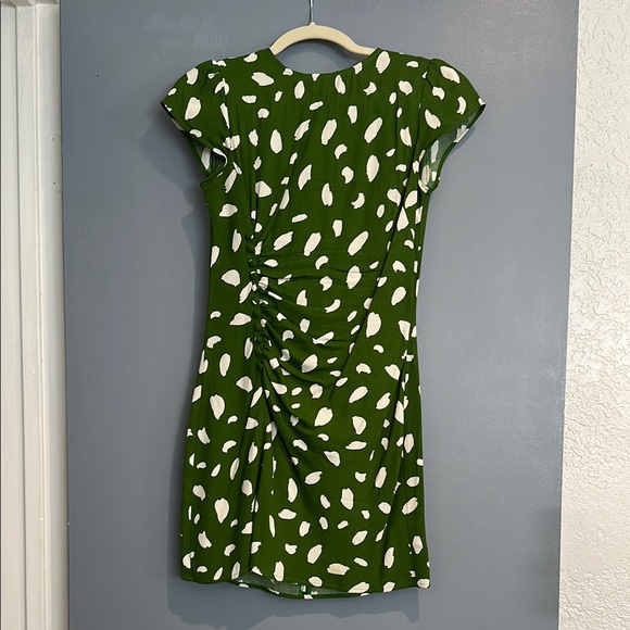 reformation green and white dress Reformation